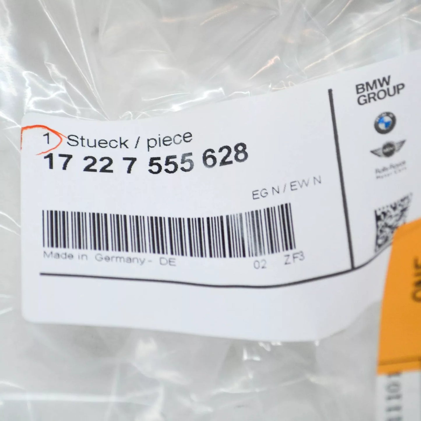 NEW BMW 2 ACTIVE TOURER F45 OIL PIPE RETURN OUTLET 17227555628 ORIGINAL