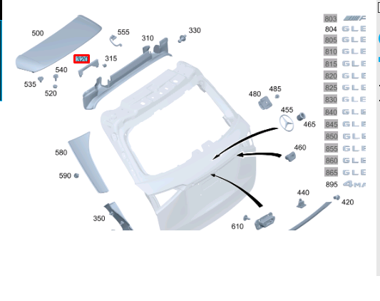new mercedes-benz gle w167 left rear end door trim a1676940500 original