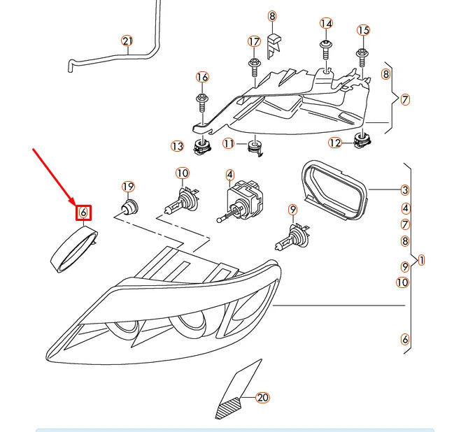 NEW AUDI Q7 4L HEADLIGHT LAMP ROUND CAP 4L0941607 ORIGINAL