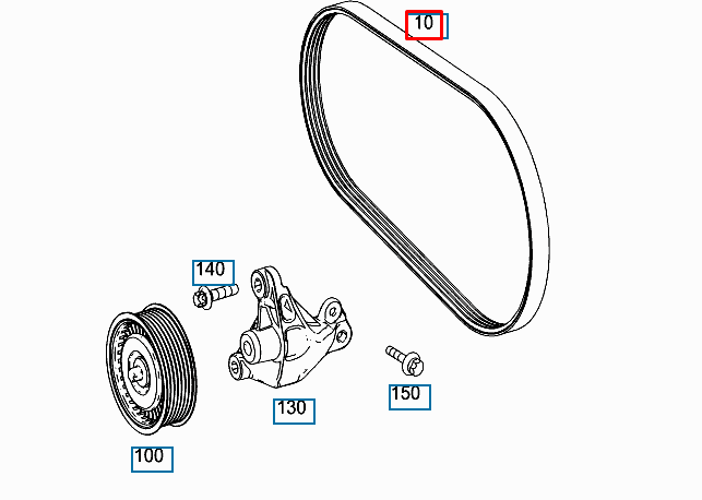 NEW MERCEDES BENZ GL X166 V RIBBED SERPENTINE BELT A0029935096 ORIGINAL