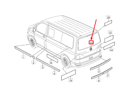 new volkswagen transporter t6 rear vw emblem badge 7e0853630ddpj original