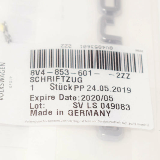 NEW AUDI A3 8V FRONT FENDER INSCRIPTION 8V48536012ZZ ORIGINAL