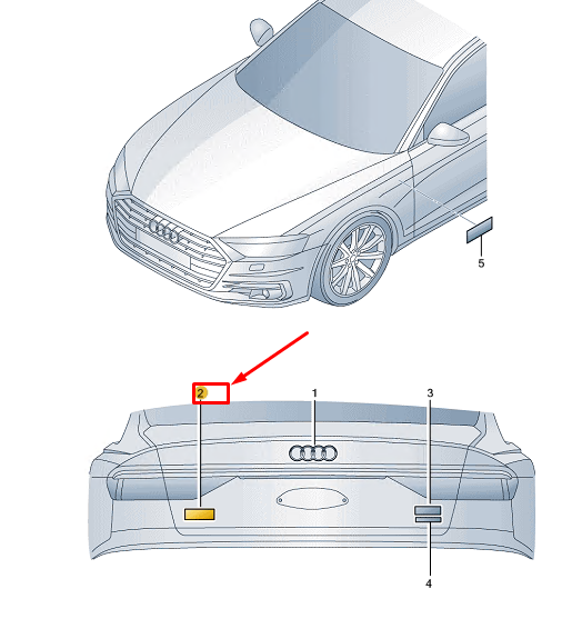new audi a8 d5 rear lid emblem 4n0853741ct94 original