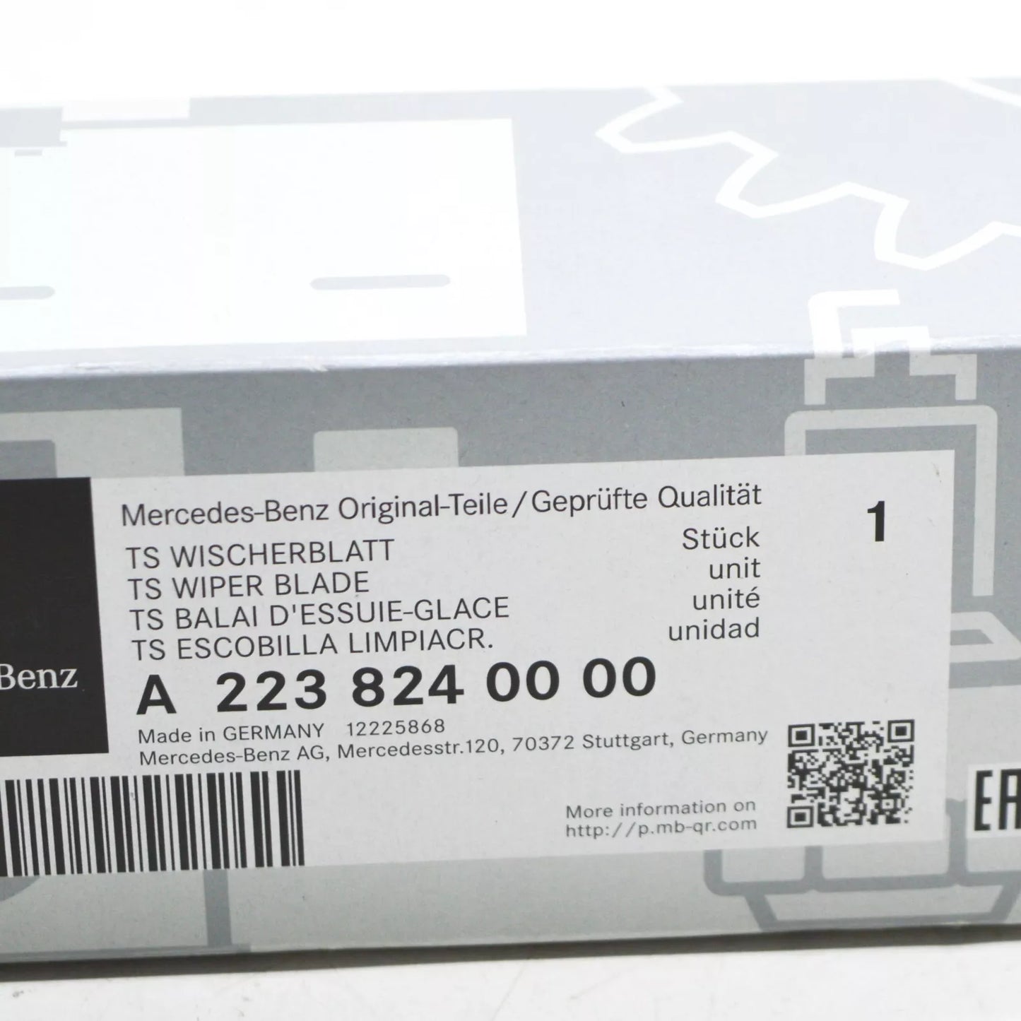 NEW MB S W223 FRONT WINDSHIELD WIPER BLADES SET LHD A2238240000 ORIGINAL