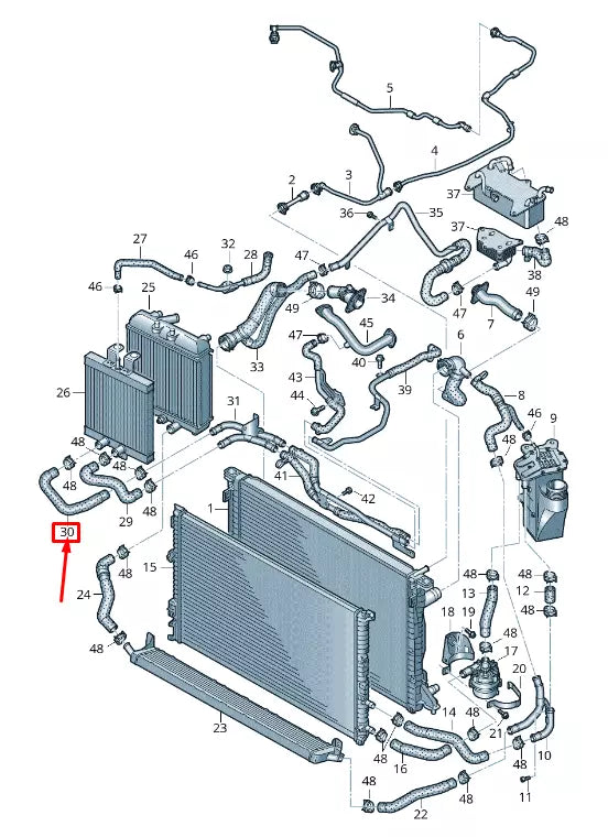 NEW AUDI A5 SPORTBACK F5 ENGINE COOLANT HOSE 8W0121546Q ORIGINAL
