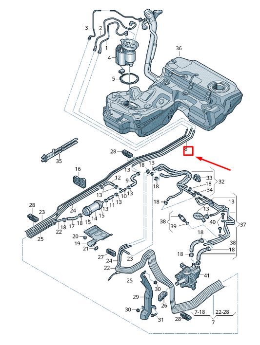new audi a6 avant c7 fuel feed line 4g0201545l original