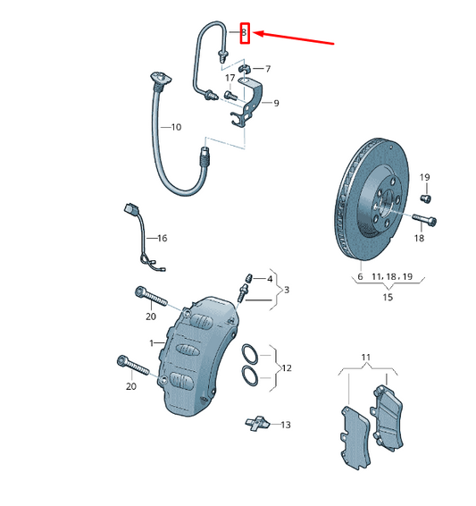 new vw touareg 7p mk2 rear right brake pipe 7p0614772a original
