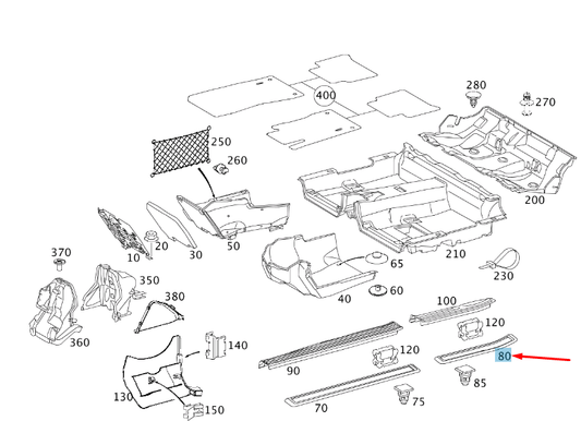 new mercedes-benz e w211 rear right outside door rail a21168058359051 original