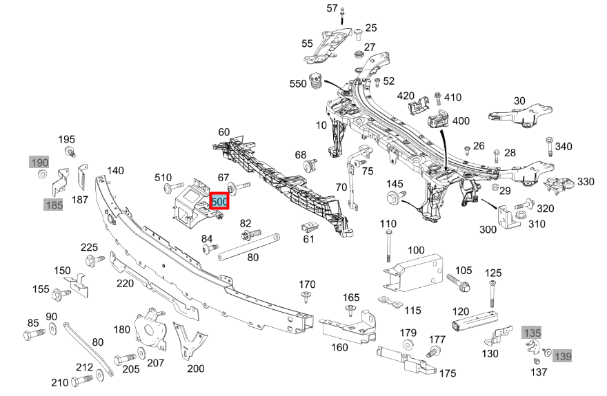 NEW MERCEDES-BENZ AMG GT X290 FRONT RADAR BRACKET A2906202000 ORIGINAL
