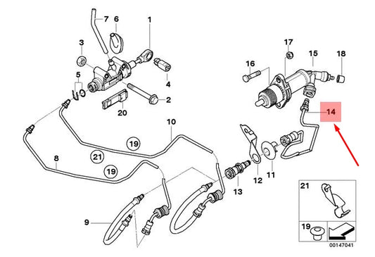 NEW BMW 1 E81 CLUTCH CONTROL PIPE 21526765790 6765790 ORIGINAL