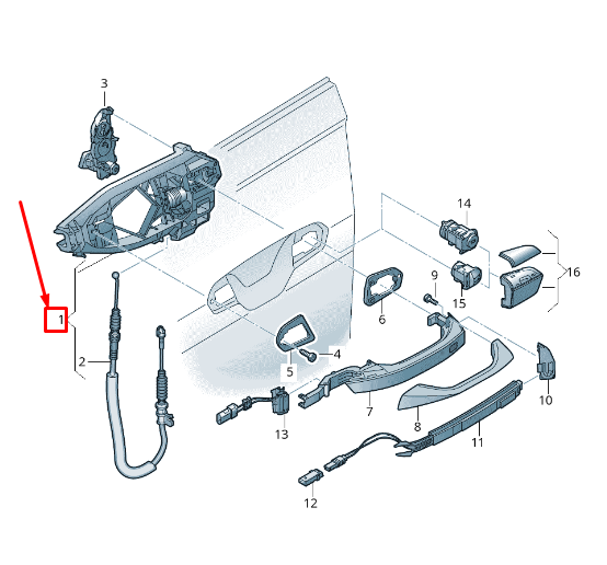 new audi a8 4n front right door handle mounting bar lhd 4n0837812e original