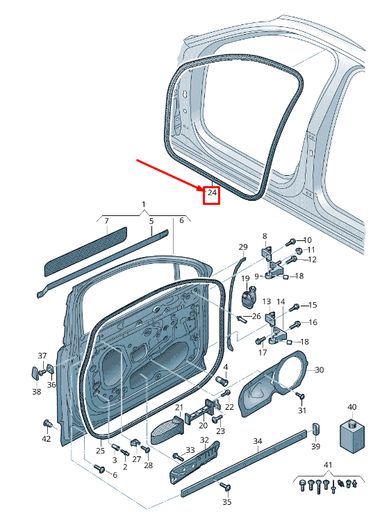 new audi q7 4m front inner door seal rubber 4m0831721d original