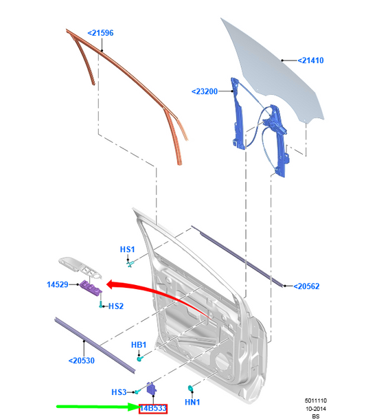 new ford kuga mk2 c520 front right door module lhd 1831797 original