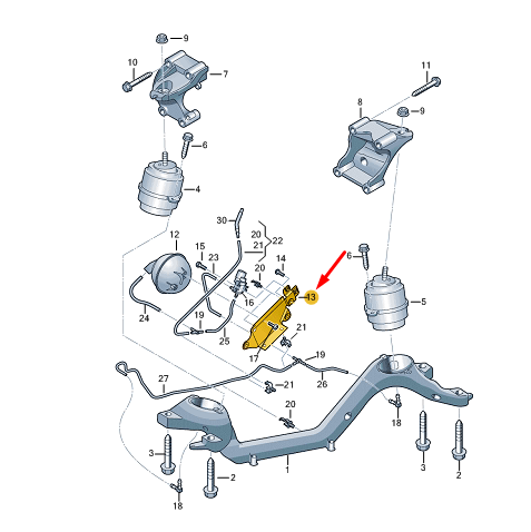 NEW VW TOUAREG 7P MK2 ENGINE RETAINING PLATE 7P0199253 ORIGINAL