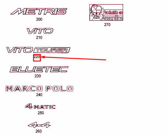 NEW MERCEDES-BENZ VITO W639 REAR PANEL DOOR BADGE A4478171614 ORIGINAL