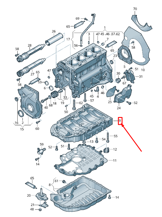 new audi a6 avant c7 upper engine oil sump 06h103603aq original
