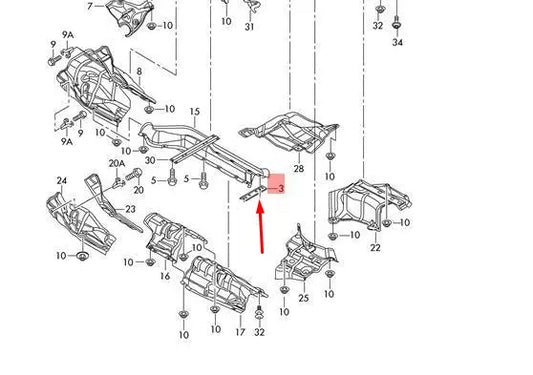NEW AUDI A4 B8 REAR FLOOR PLATE CONNECTING STRUT 8K0803183C ORIGINAL