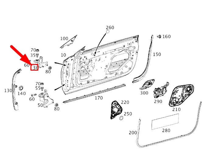 NEW MERCEDES-BENZ E C238 FRONT RIGHT DOOR TOP HINGE A2057201637 ORIGINAL
