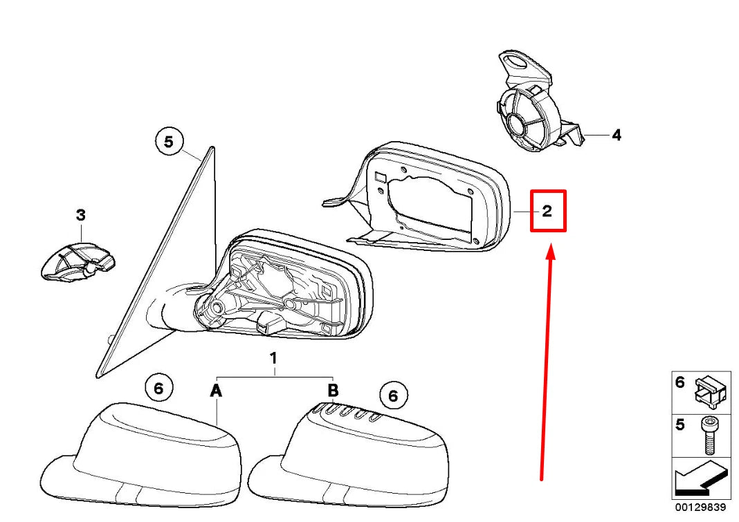 NEW BMW 7 E65,E66 FRONT LEFT MIRROR SUPPORT RING 51167002913 7002913 ORIGINAL