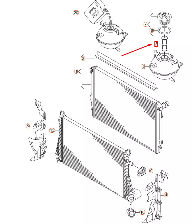 NEW VOLKSWAGEN BEETLE A5 EXPANSION TANK SILICATE CARTRIDGE 4E0121176
