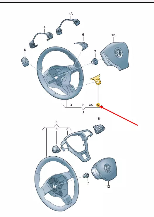NEW VW TIGUAN STEERING WHEEL COVER CAP 1K84196853Q7