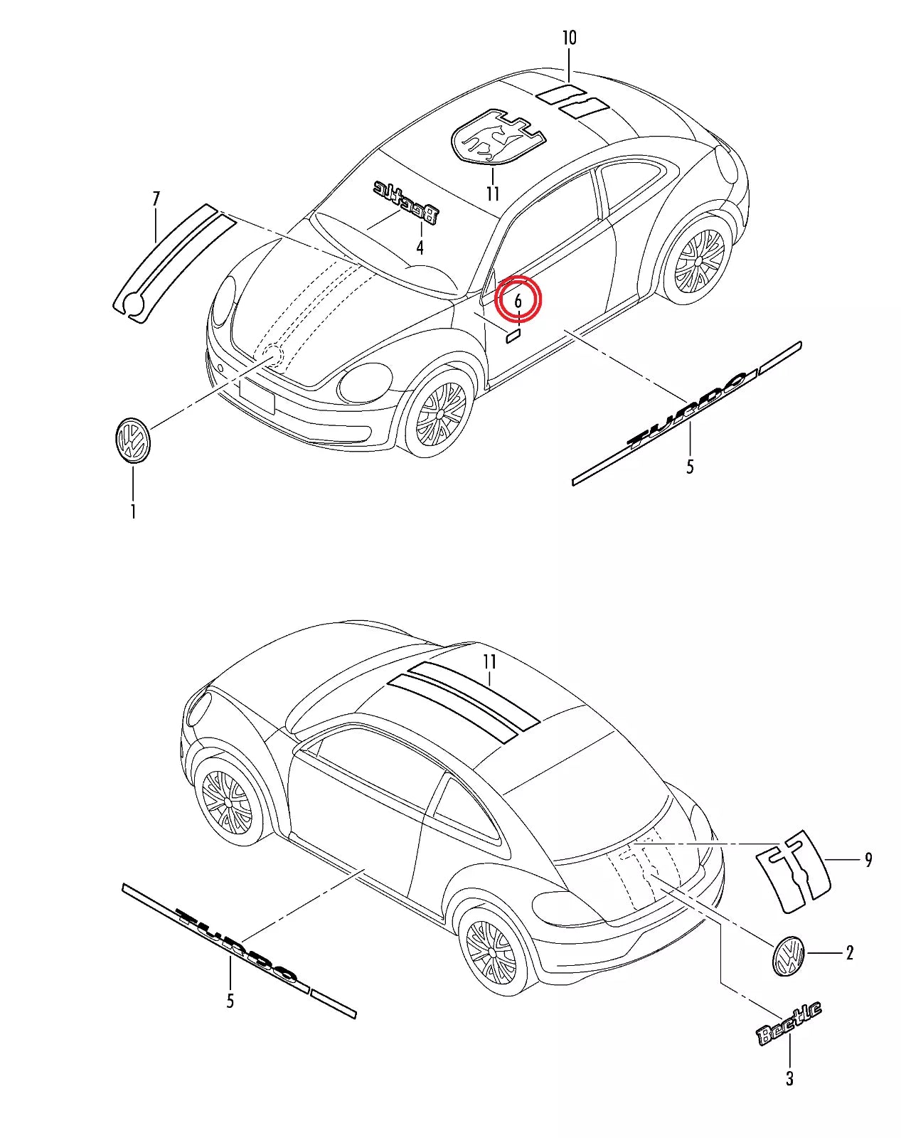 VW DARK CHROME STICK ON R-LINE BADGE 5K0853688AFXC NEW