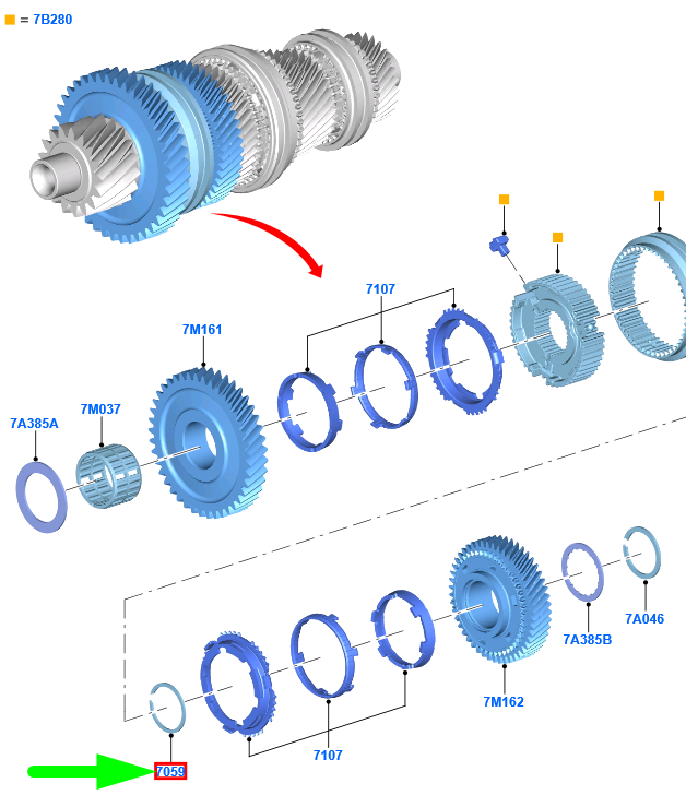 new ford ecosport mk2 transmission output shaft retaining ring 2116263 original