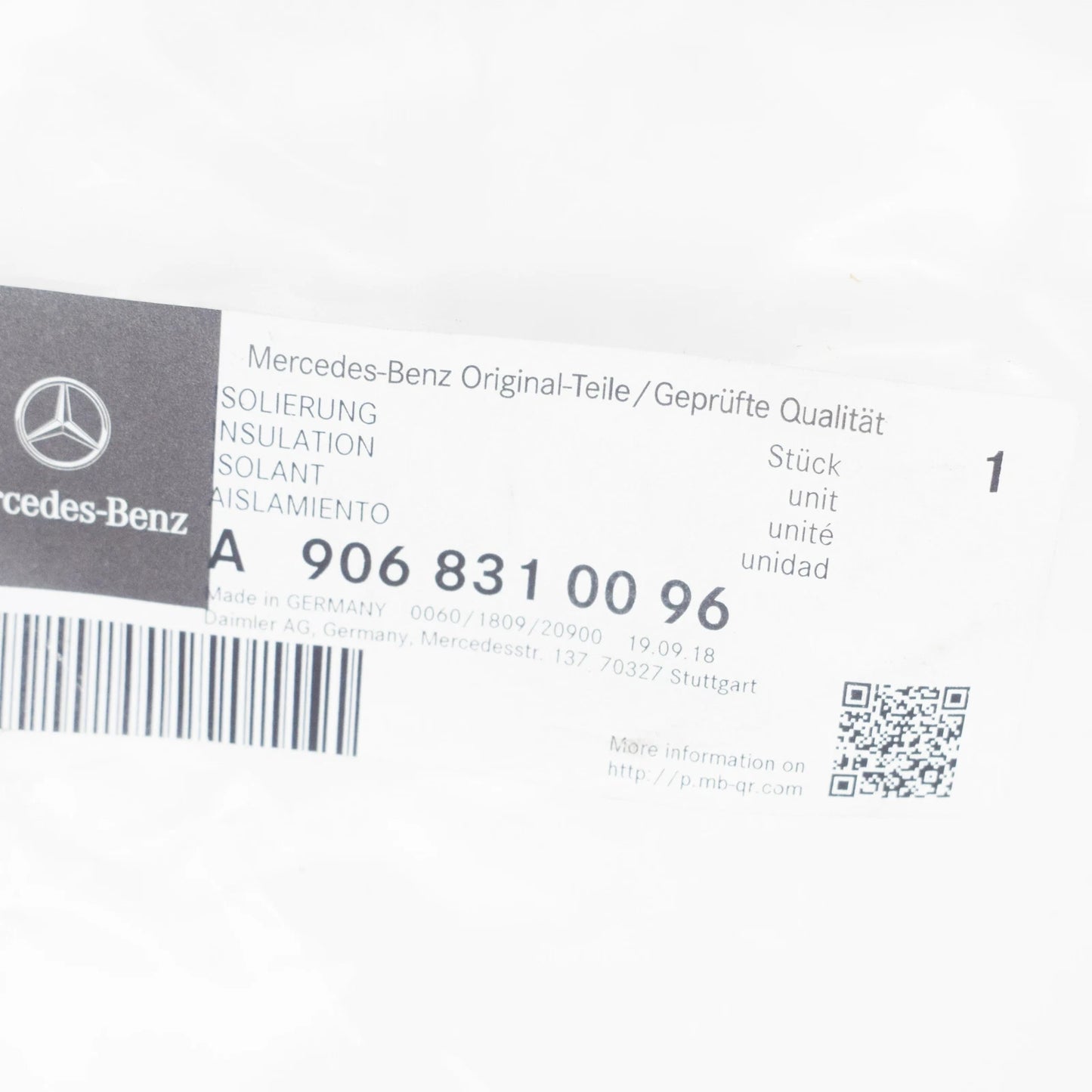 NEW MERCEDES BENZ SPRINTER 906 EVAPORATOR HEATER INSULATION A9068310096