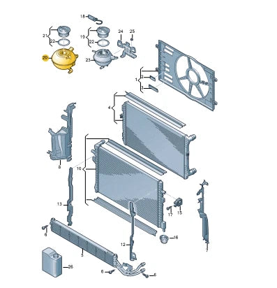 NEW VOLKSWAGEN GOLF MK8 COOLANT TANK RESERVOIR 5WA121407E