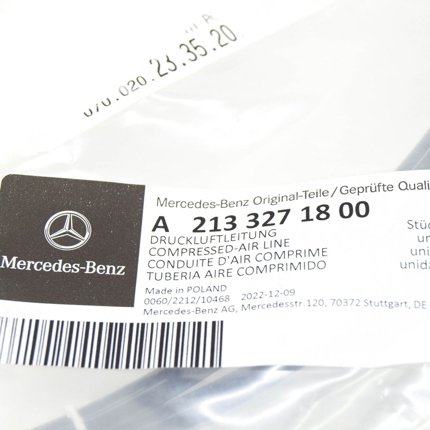 NEW MERCEDES-BENZ E W213 COMPRESSED AIR LINE A2133271800 ORIGINAL