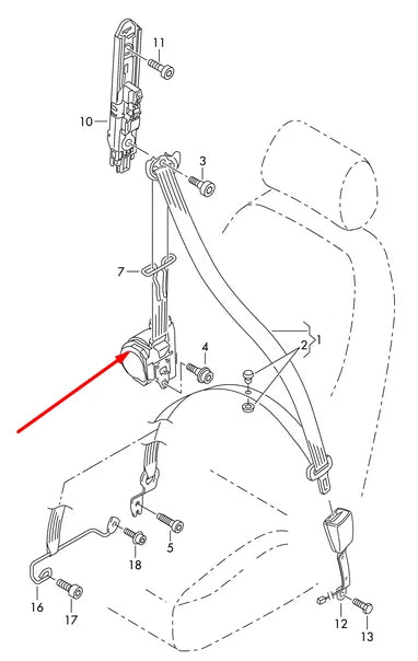 NEW VOLKSWAGEN POLO 6R FRONT LEFT SEATBELT 6R3857705BRAA ORIGINAL