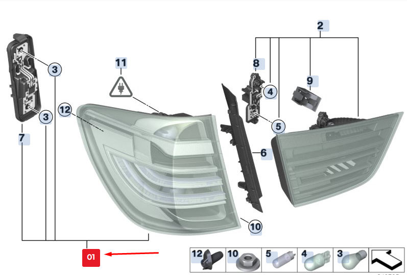 new bmw x3 f25 rear left taillight 63217217305 7217305 original