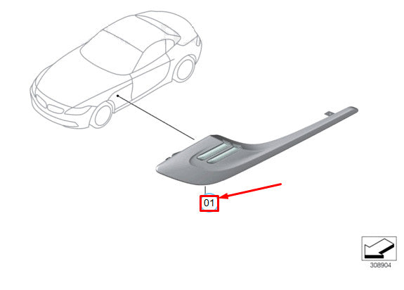 Genuine Bmw Z4 E89 Chrome Turn Indicator Lamp Right Fender 63137303244 Original