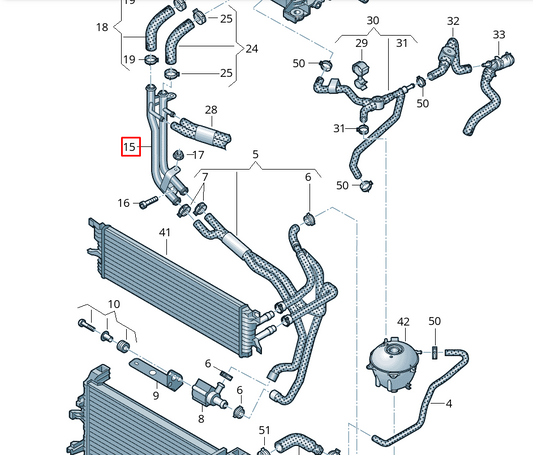 NEW VOLKSWAGEN MULTIVAN T7 STM STN COOLANT HOSE PIPE 04L121194D ORIGINAL