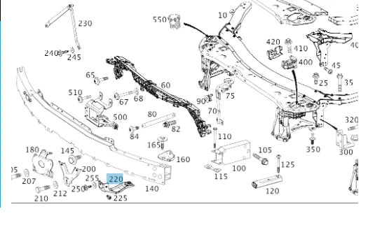 NEW MB E C238 FRONT LEFT BUMPER IMPACT BAR BRACKET A2386202900