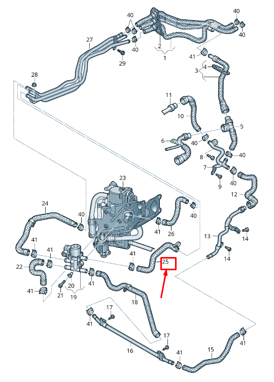NEW AUDI A6 4A C8 ENGINE COOLANT HOSE 4K0265374N ORIGINAL