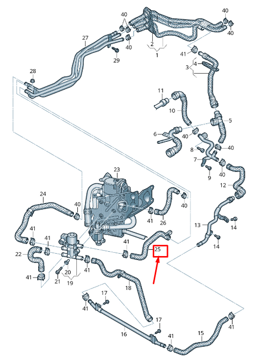 NEW AUDI A6 4A C8 ENGINE COOLANT HOSE 4K0265374N ORIGINAL