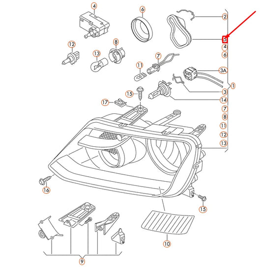 NEW VOLKSWAGEN AMAROK 2H RIGHT DIPPED HEADLIGHT COVER CAP 2H0941608 ORIGINAL