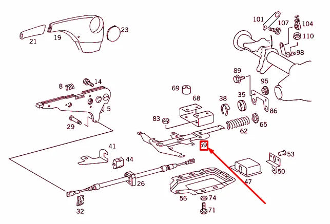 NEW MERCEDES-BENZ SPRINTER 903 HAND BRAKE CABLE LEVER RHD A9014200281 ORIGINAL