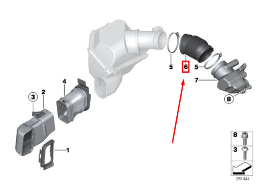 NEW BMW 5 F10 AIR DUCT RUBBER BOOT 13717843278 7843278 ORIGINAL