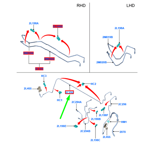 new ford kuga mk1 c394 front brake tube assy 5m51-2c292-ac 1428874 original