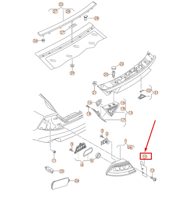 NEW AUDI A7 SPORTBACK 4G8 REAR LEFT SIDE PANEL TAILLIGHT TRIM 4G8945255 ORIGINAL