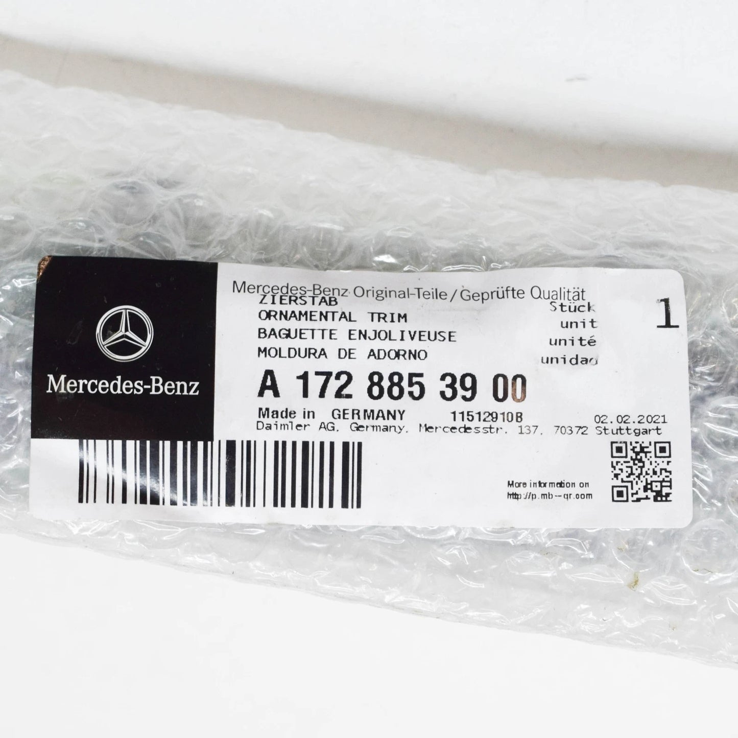 NEW MERCEDES-BENZ SLK R172 FRONT BUMPER CENTRAL TRIM A1728853900 ORIGINAL