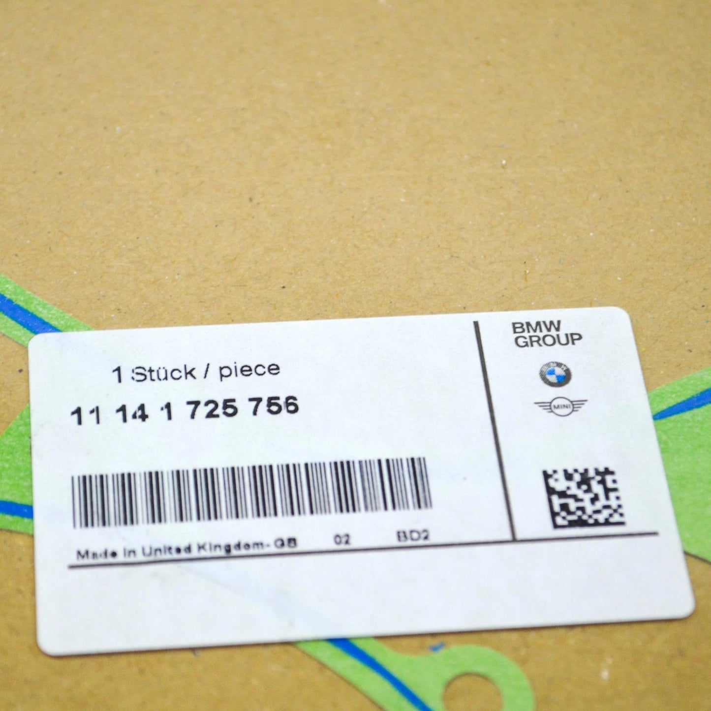 NEW BMW 7 E38 ENGINE TIMING COVER GASKET LOWER 11141725756 ORIGINAL