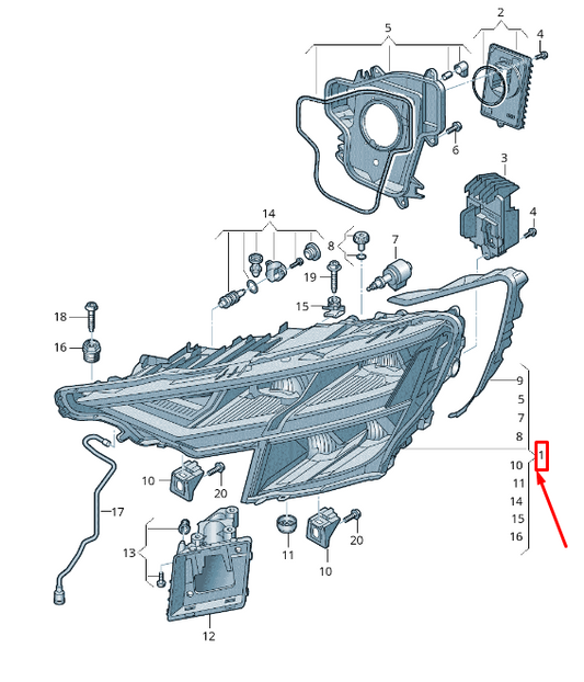 new audi q8 4mn front right headlight lhd 4m8941774 original