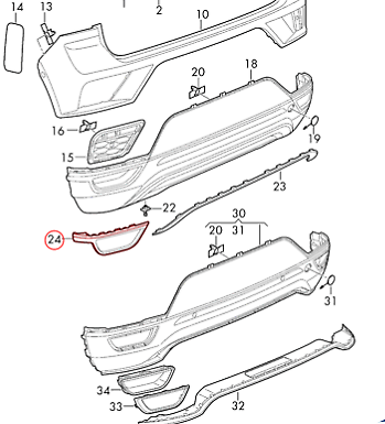 NEW VOLKSWAGEN T-ROC REAR BUMPER RIGHT CHROME CORNER TRIM 2GA807834A2ZZ ORIGINAL