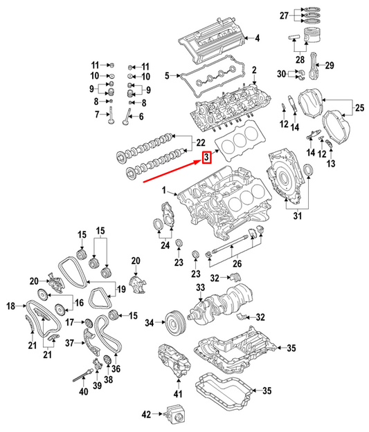 new audi a6 avant c7 cylinder head gasket cylinders 4-6 06e103149as original