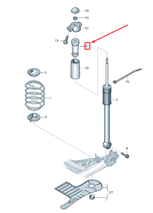new skoda kamiq rear shock absorber stop buffer 2q0511351b original