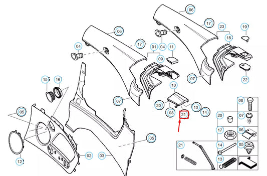 NEW BMW 3 E46 TRIM PANEL REAR CAM FOLLOWER RIGHT REPAIR KIT 51437147720 ORIGINAL