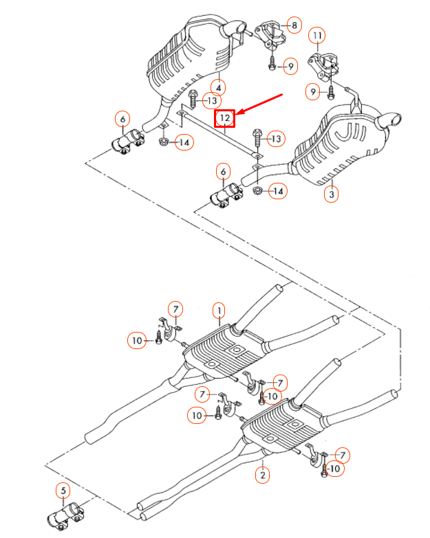 new audi rs4 b7 exhaust system center brace 8e0253521e original